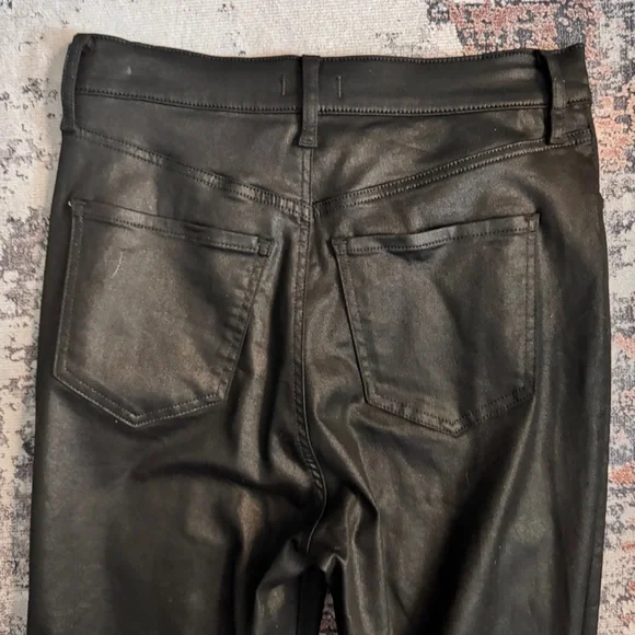 Express Shiny Faux Leather Pants Super Hi-Rise - Size 6 Regular - Picture 6 of 16